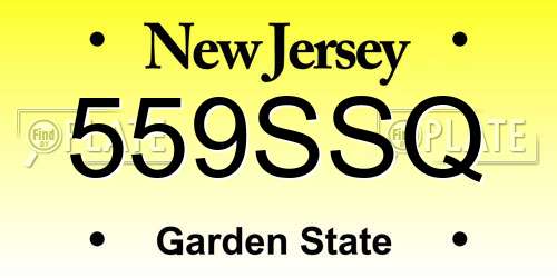 559SSQ New Jersey License Plate
