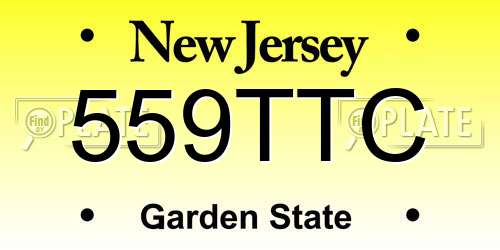 559TTC New Jersey License Plate