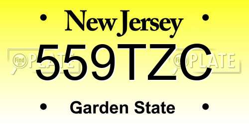 559TZC New Jersey License Plate