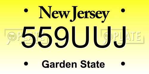 559UUJ New Jersey License Plate