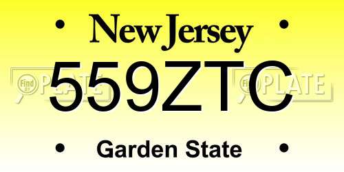 559ZTC New Jersey License Plate
