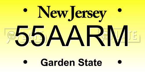 55AARM New Jersey License Plate