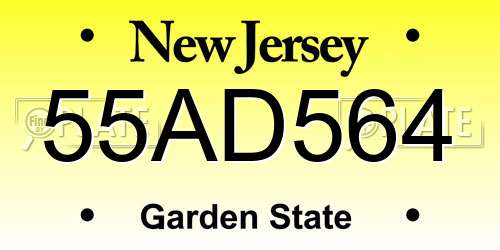 55AD564 New Jersey License Plate