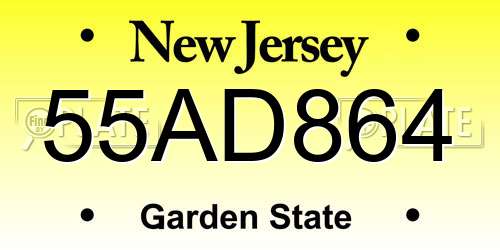 55AD864 New Jersey License Plate