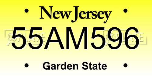55AM596 New Jersey License Plate