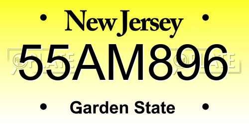 55AM896 New Jersey License Plate