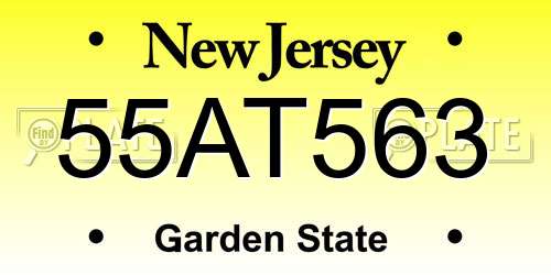 55AT563 New Jersey License Plate