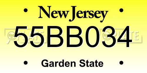 55BB034 New Jersey License Plate