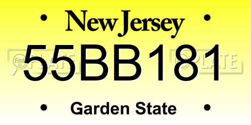 55BB181 New Jersey License Plate