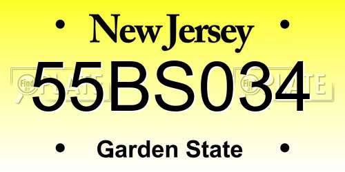 55BS034 New Jersey License Plate