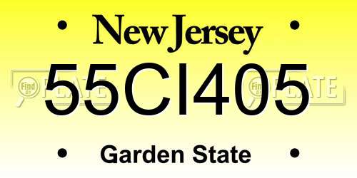 55CI405 New Jersey License Plate