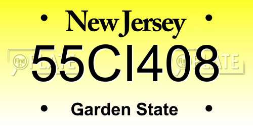 55CI408 New Jersey License Plate