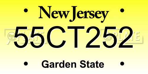 55CT252 New Jersey License Plate