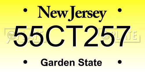 55CT257 New Jersey License Plate