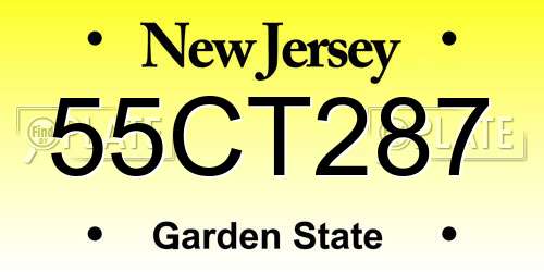 55CT287 New Jersey License Plate