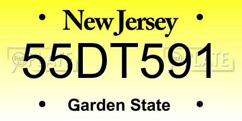 55DT591 New Jersey License Plate