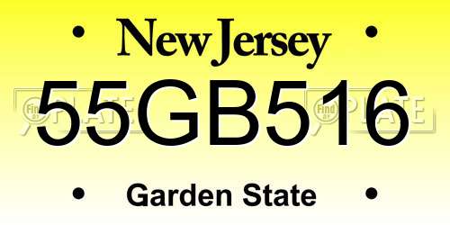 55GB516 New Jersey License Plate
