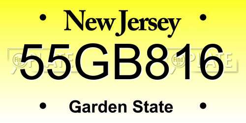 55GB816 New Jersey License Plate