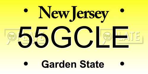 55GCLE New Jersey License Plate