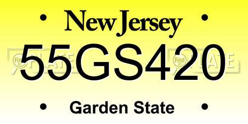 55GS420 New Jersey License Plate