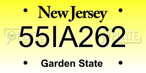 55IA262 New Jersey License Plate