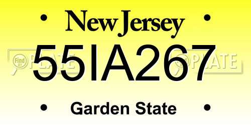 55IA267 New Jersey License Plate