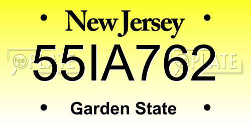 55IA762 New Jersey License Plate