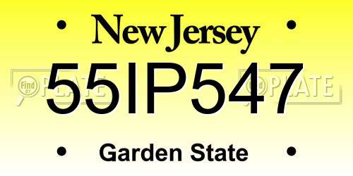 55IP547 New Jersey License Plate