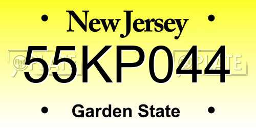 55KP044 New Jersey License Plate