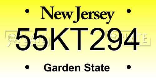 55KT294 New Jersey License Plate
