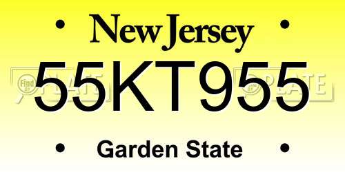 55KT955 New Jersey License Plate