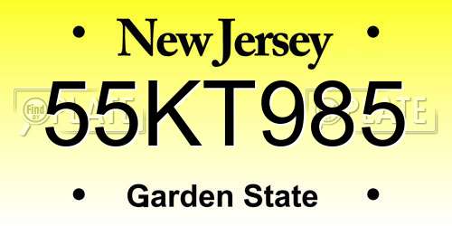 55KT985 New Jersey License Plate