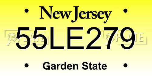 55LE279 New Jersey License Plate