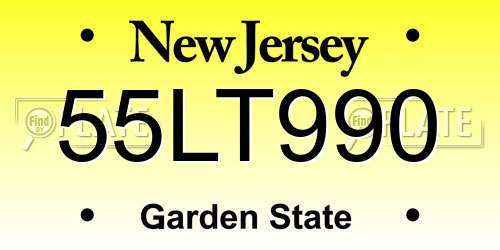 55LT990 New Jersey License Plate