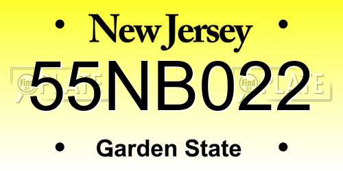 55NB022 New Jersey License Plate