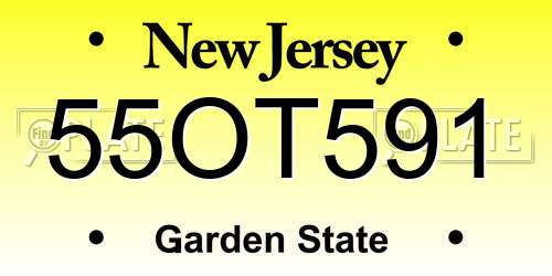 55OT591 New Jersey License Plate