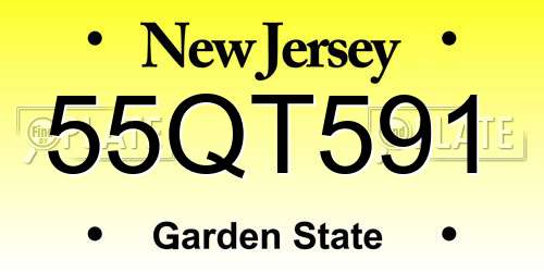55QT591 New Jersey License Plate