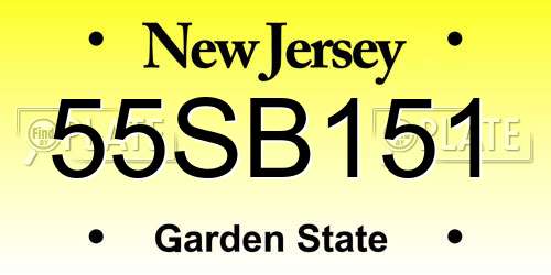 55SB151 New Jersey License Plate