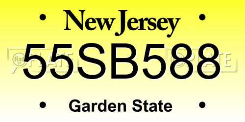55SB588 New Jersey License Plate