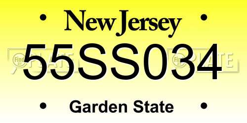 55SS034 New Jersey License Plate