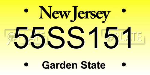 55SS151 New Jersey License Plate