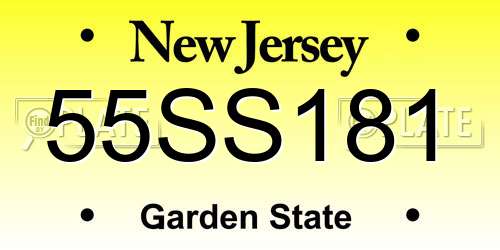 55SS181 New Jersey License Plate