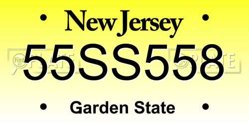 55SS558 New Jersey License Plate