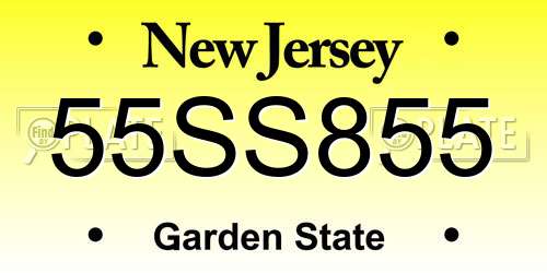 55SS855 New Jersey License Plate