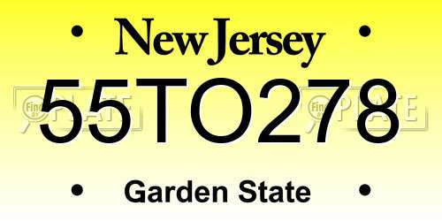 55TO278 New Jersey License Plate