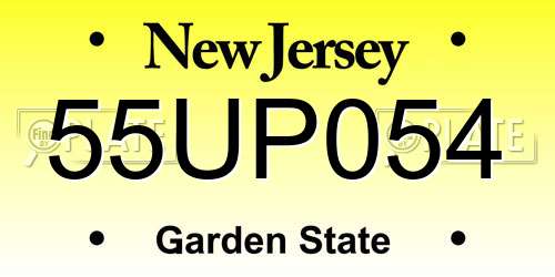 55UP054 New Jersey License Plate