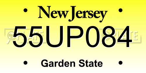 55UP084 New Jersey License Plate