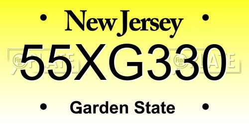 55XG330 New Jersey License Plate