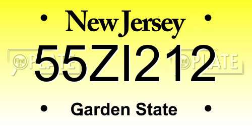 55ZI212 New Jersey License Plate