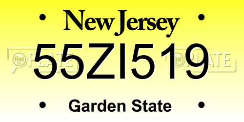 55ZI519 New Jersey License Plate